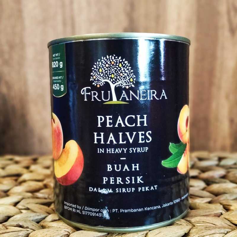 Frutaneira Peach Halves 820 g Halal Peach in Heavy Syrup Import